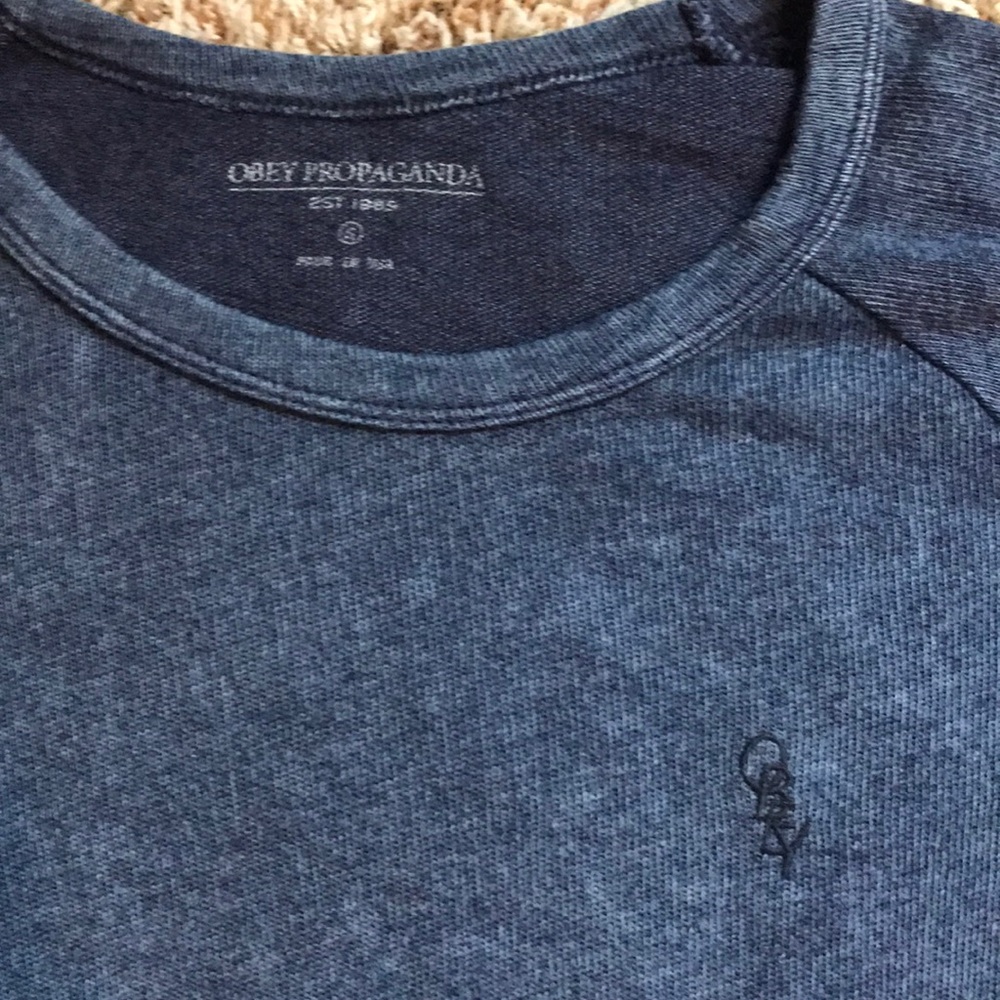 Obey Blue Crew Neck Sweater View 2